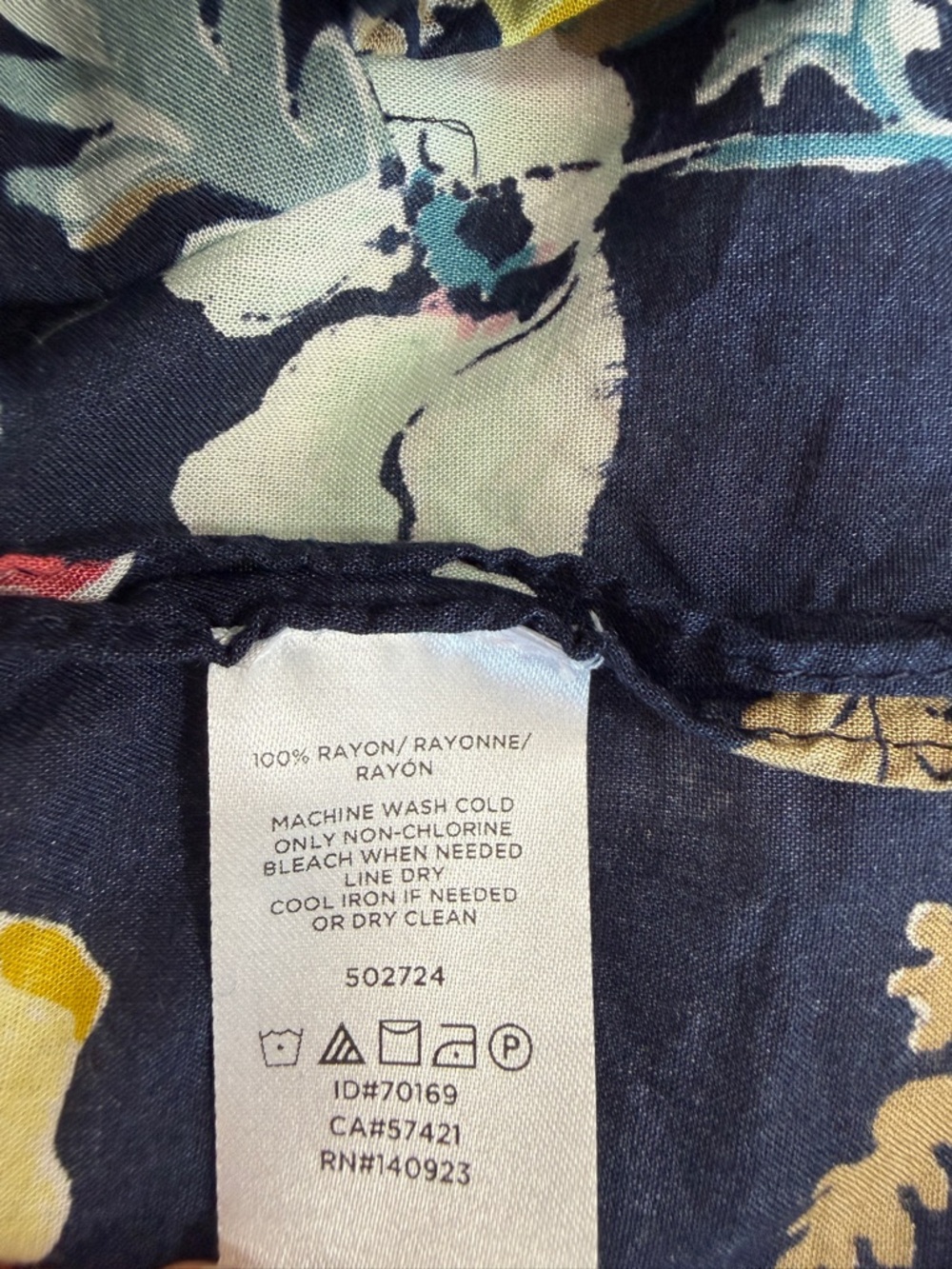 LOFT Navy Floral Open Kimono with Multicolor Blooms - Picture 7 of 8